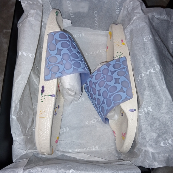 Coach Shoes - Coach udele rubber slides periwinkle